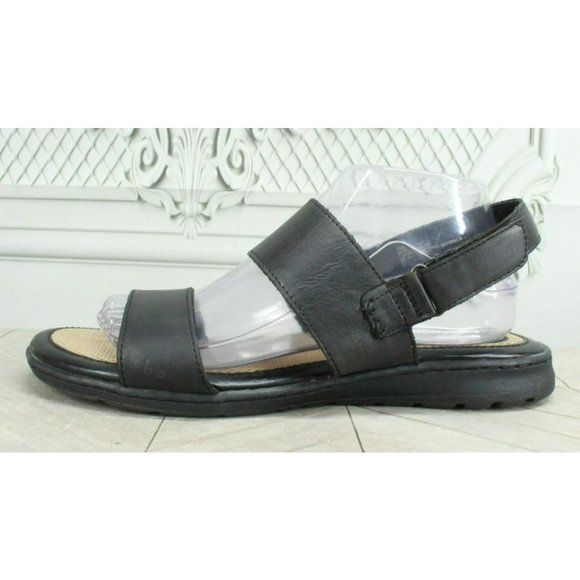 b.o.c. Shoes - BOC Born Black Leather Slip On Adjustable Strap Casual Sandals Size 11 M